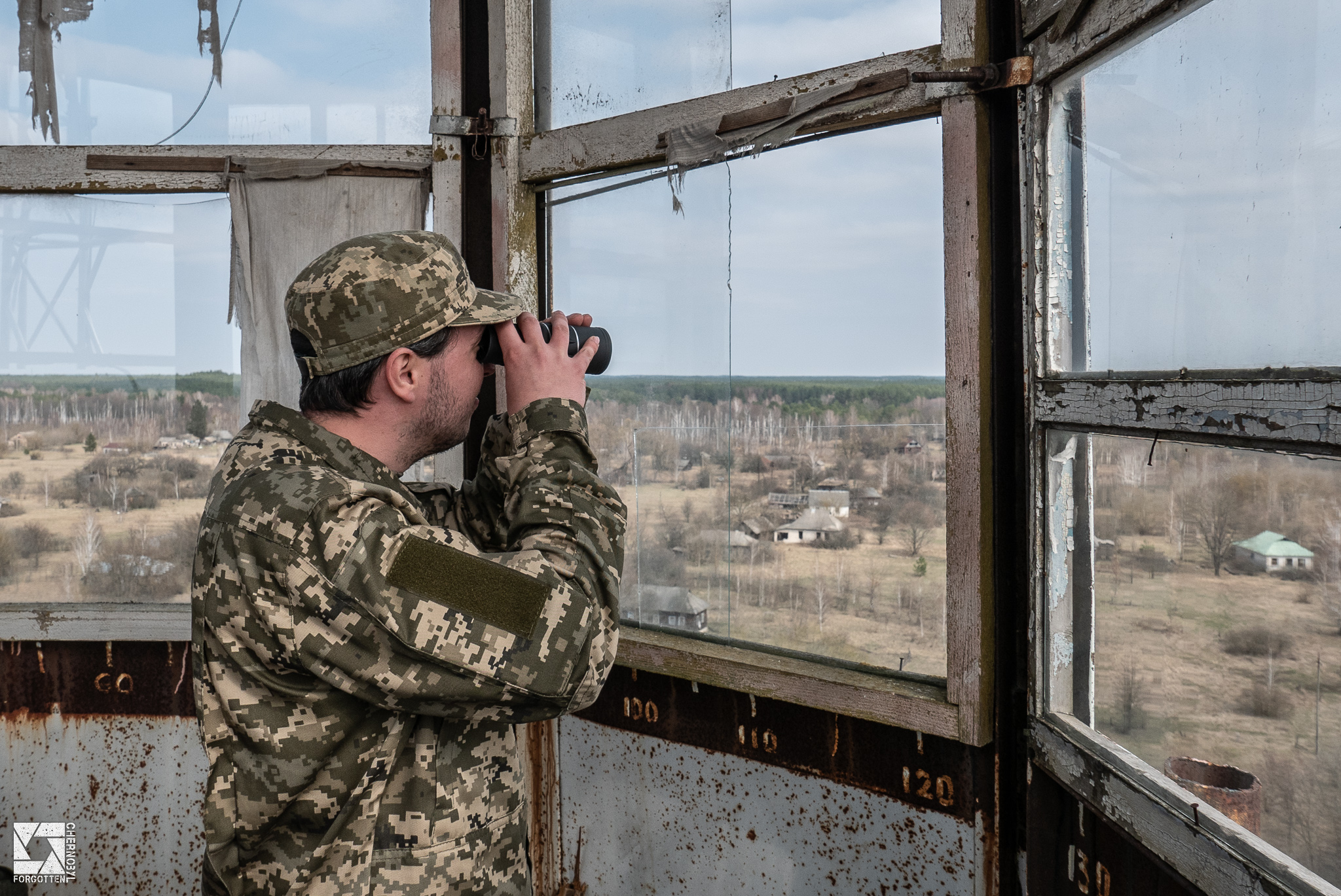 Chernobyl Zone Fire Lookout Tower in Paryshev village