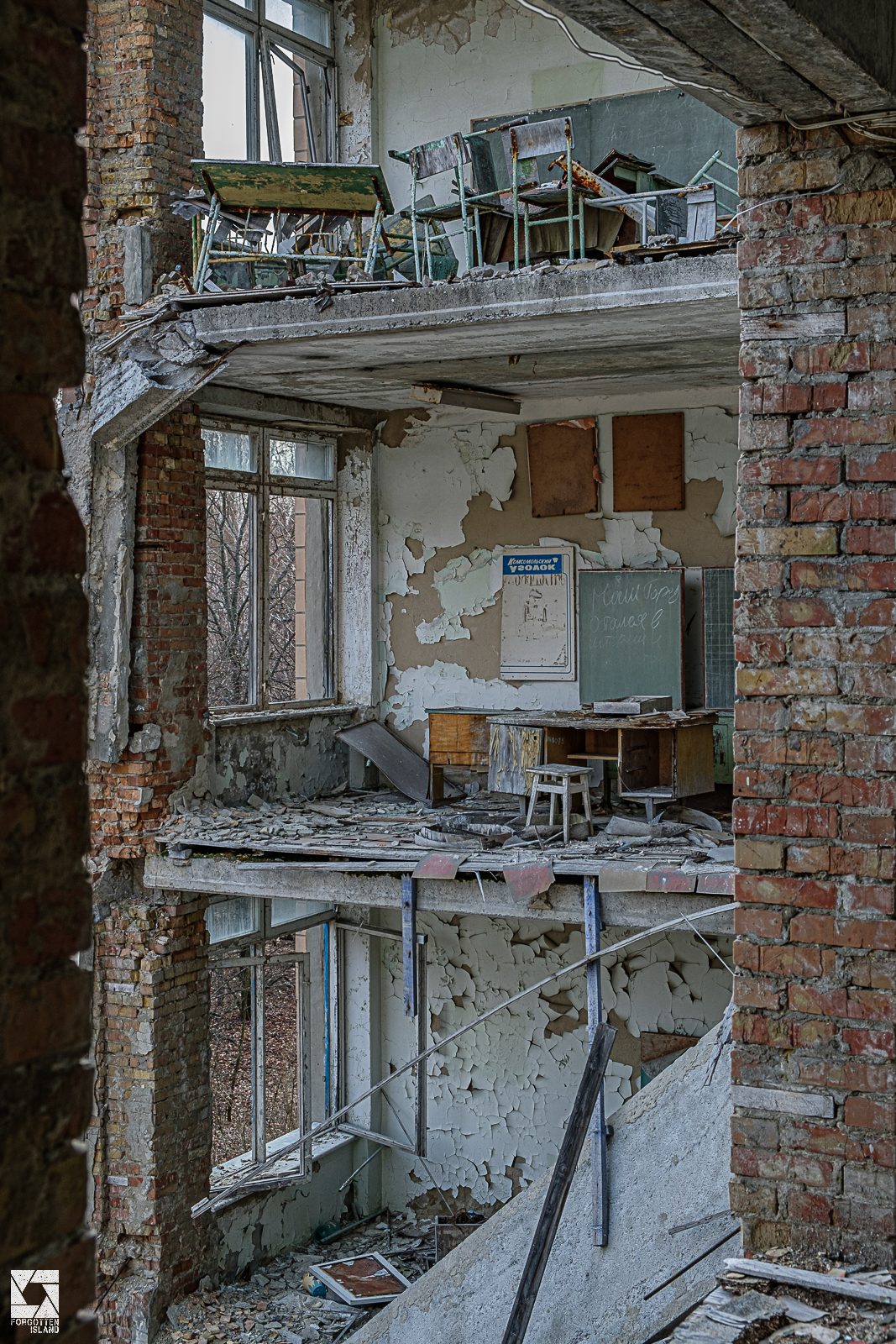 Collapsed Middle School No. 1 in Pripyat