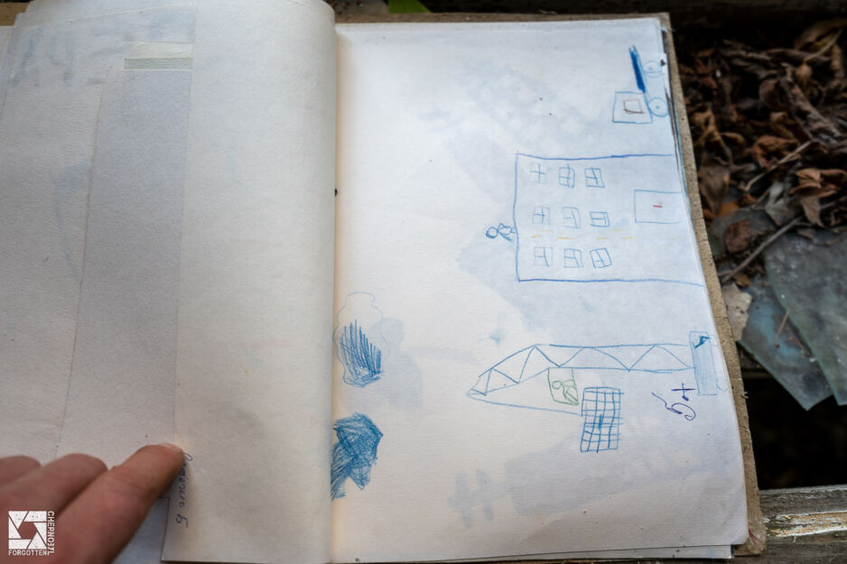 Drawings made by children in Nursery No. 10 (Cheburashka) in Pripyat in 1984.