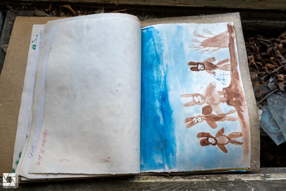 Drawings made by children in Nursery No. 10 (Cheburashka) in Pripyat in 1984.