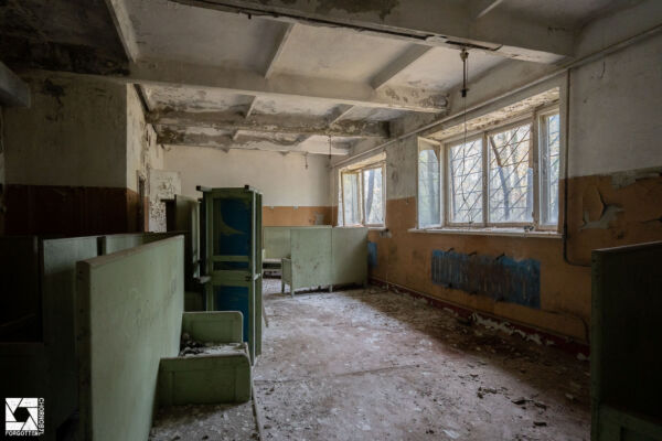 Sauna and laundry in Chernobyl-2 town near Duga radar.